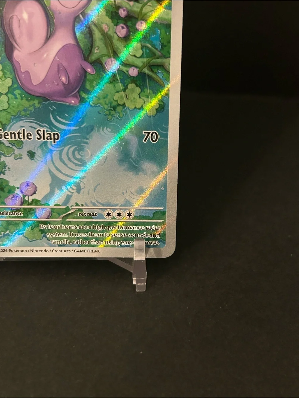 Pokemon Sliggoo Holographic Card - Purple & Green